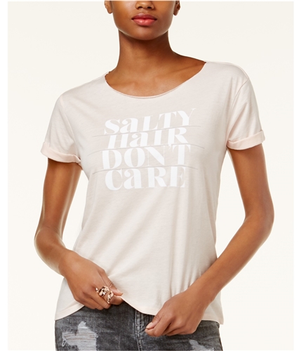 GUESS Womens Salty Hair Don?t Care Graphic T-Shirt peach L