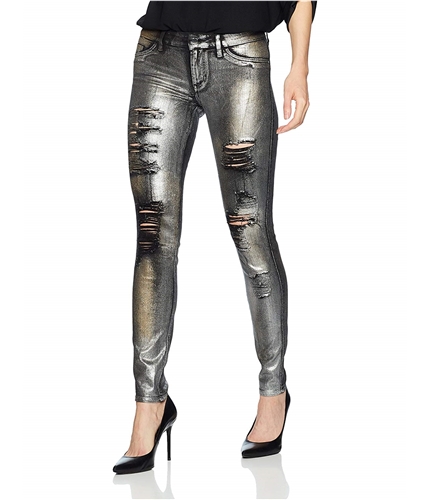 GUESS Womens Metallic Skinny Fit Jeans metallicblack 25x29