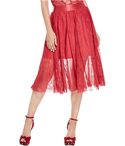 GUESS Womens Selena Lace Midi Skirt jetblack XS