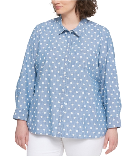 Tommy Hilfiger Womens Plaid Button Up Shirt chm 1X