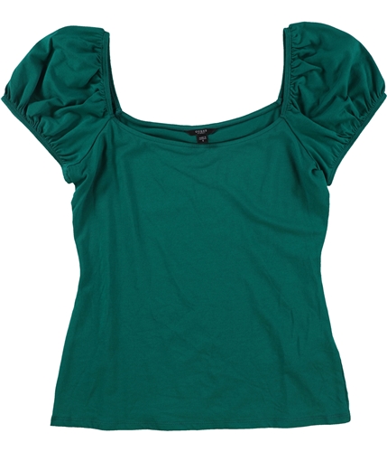GUESS Womens Fernanda Puff Sleeve Basic T-Shirt green S