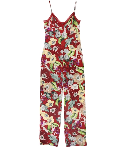 GUESS Womens Floral Jumpsuit sultryred 0