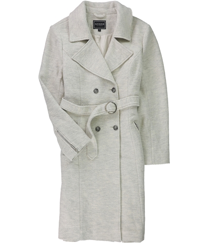 GUESS Womens Bralee Wool Trench Coat ivory L