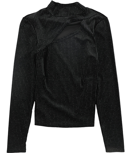 GUESS Womens Mock-Neck Pullover Blouse black S