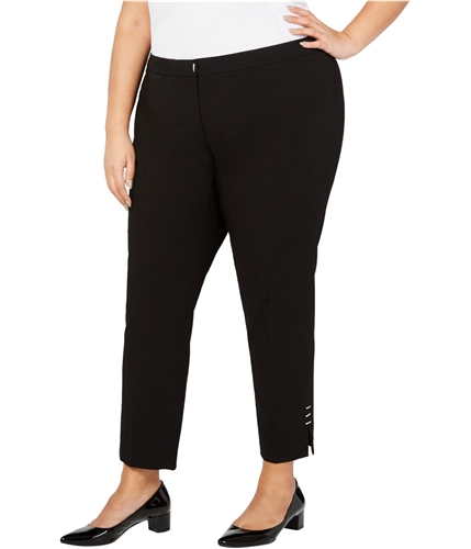 Calvin Klein Womens Slit Hem Casual Trouser Pants black 14W/28