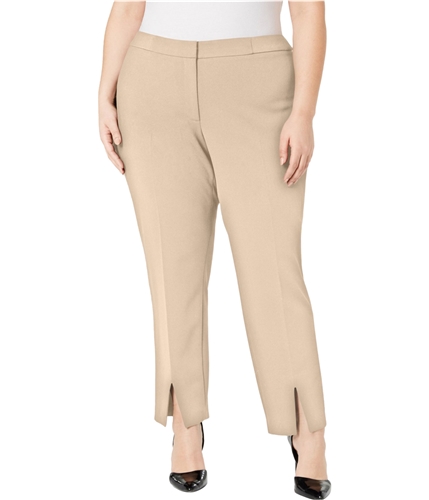 Calvin Klein Womens Split Front Casual Trouser Pants medbeige 14W/29