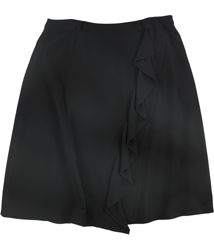 Calvin Klein Womens Faux Wrap Midi Skirt black 14W