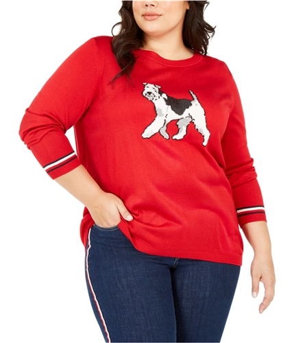 Tommy Hilfiger Womens Terrier Pullover Sweater red 1X