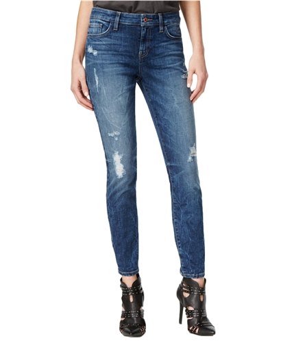 GUESS Womens Distressed Skinny Fit Jeans darkmedium 31x29
