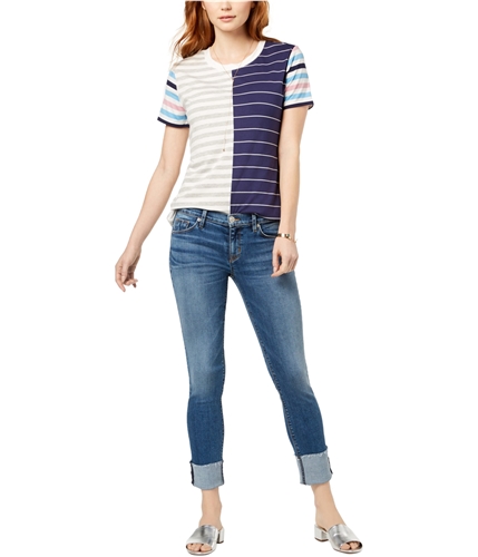 Hudson Womens Raw-Hem Skinny Fit Jeans blue 24x31