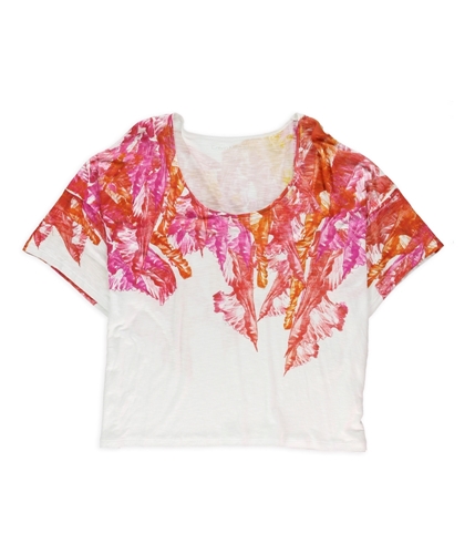 Calvin Klein Womens Magical Feather Graphic T-Shirt white L