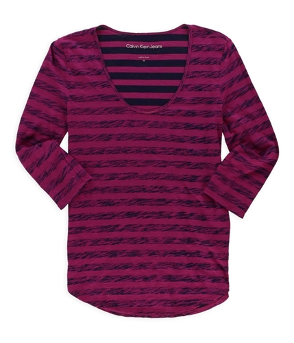Calvin Klein Womens Reversed Stripe Graphic T-Shirt deepfuschia XS