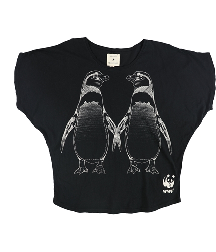 Forever 21 Womens Penguins Graphic T-Shirt black S