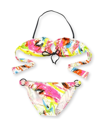 Local Motion Womens Splatter 2 Piece Bikini multicolor XS