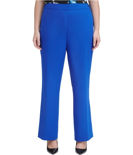 Calvin Klein Womens Solid Casual Trouser Pants blue 14W/33