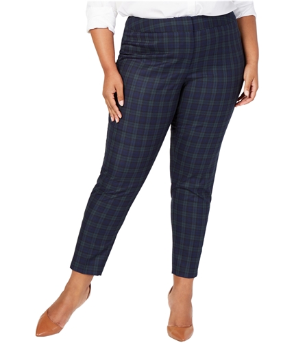 Tommy Hilfiger Womens Plaid Casual Trouser Pants medblue 18W/28