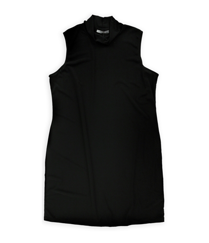 NY Collection Womens Mock Neck Shift Dress black XL