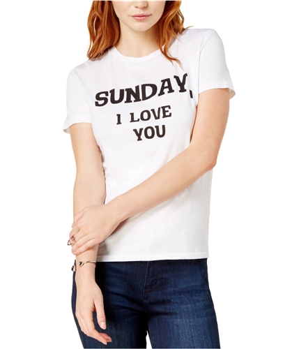 Dream Scene Womens Sunday, I Love You Graphic T-Shirt cwht XS
