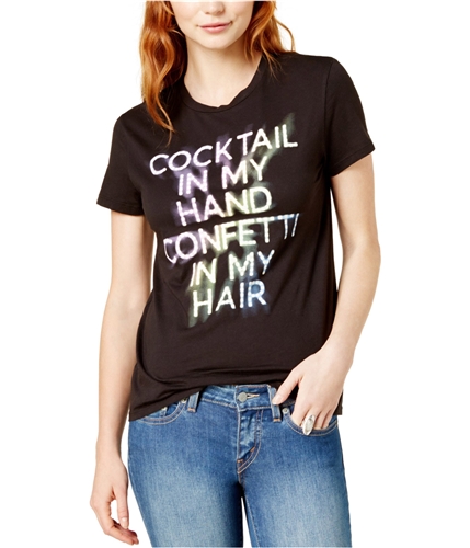 Dream Scene Womens Cocktail Graphic T-Shirt blck S