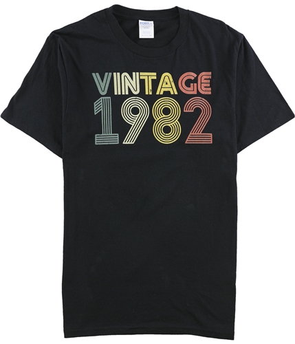 Port & Company Mens Vintage 1982 Graphic T-Shirt black S