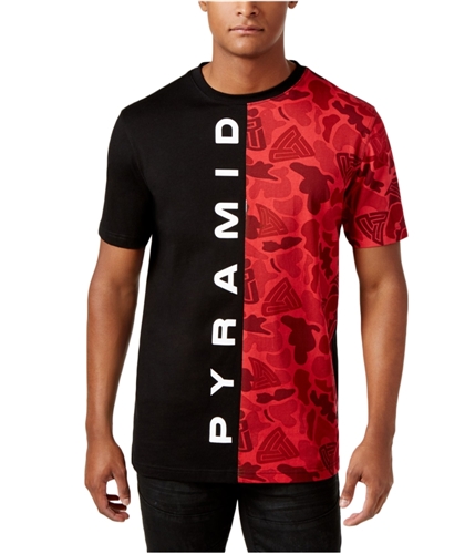 Black Pyramid Mens Ribbed Graphic T-Shirt red 2XL