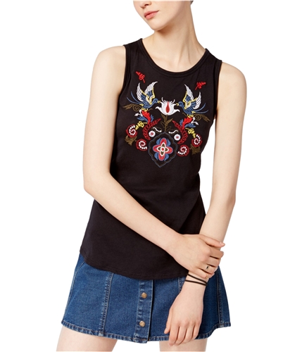 Carbon Copy Womens Embroidered Tank Top black S