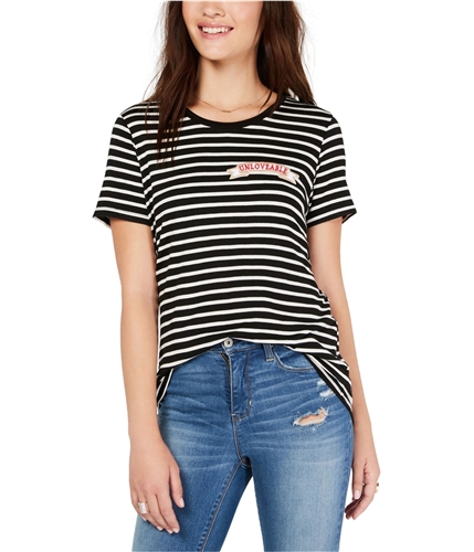 Carbon Copy Womens Patch Embellished T-Shirt blackwhite S