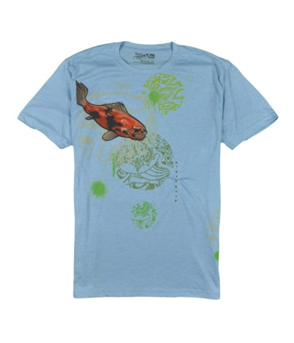 Quiksilver Mens Skeleton Fish Graphic T-Shirt lightblue S