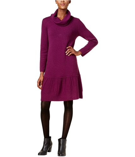 NY Collection Womens Knit Sweater Dress mauma PM