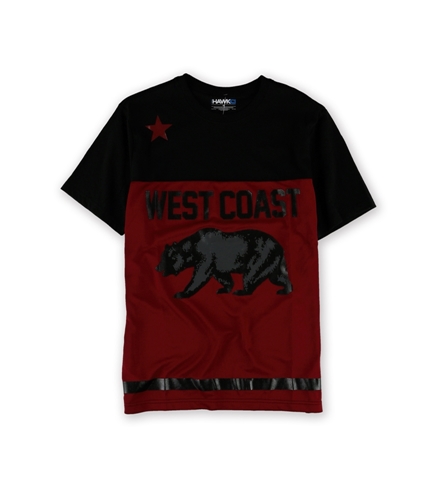 Tony Hawk Mens West Coast Football Graphic T-Shirt red S