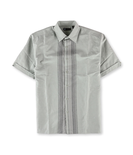 Centro Mens Patterned Button Up Shirt microchip S
