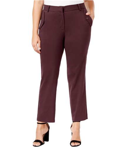 NY Collection Womens Pocket Detail Dress Pants merlot 1X/28