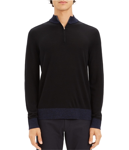 Theory Mens Quarter Zip Pullover Sweater blackmulti S