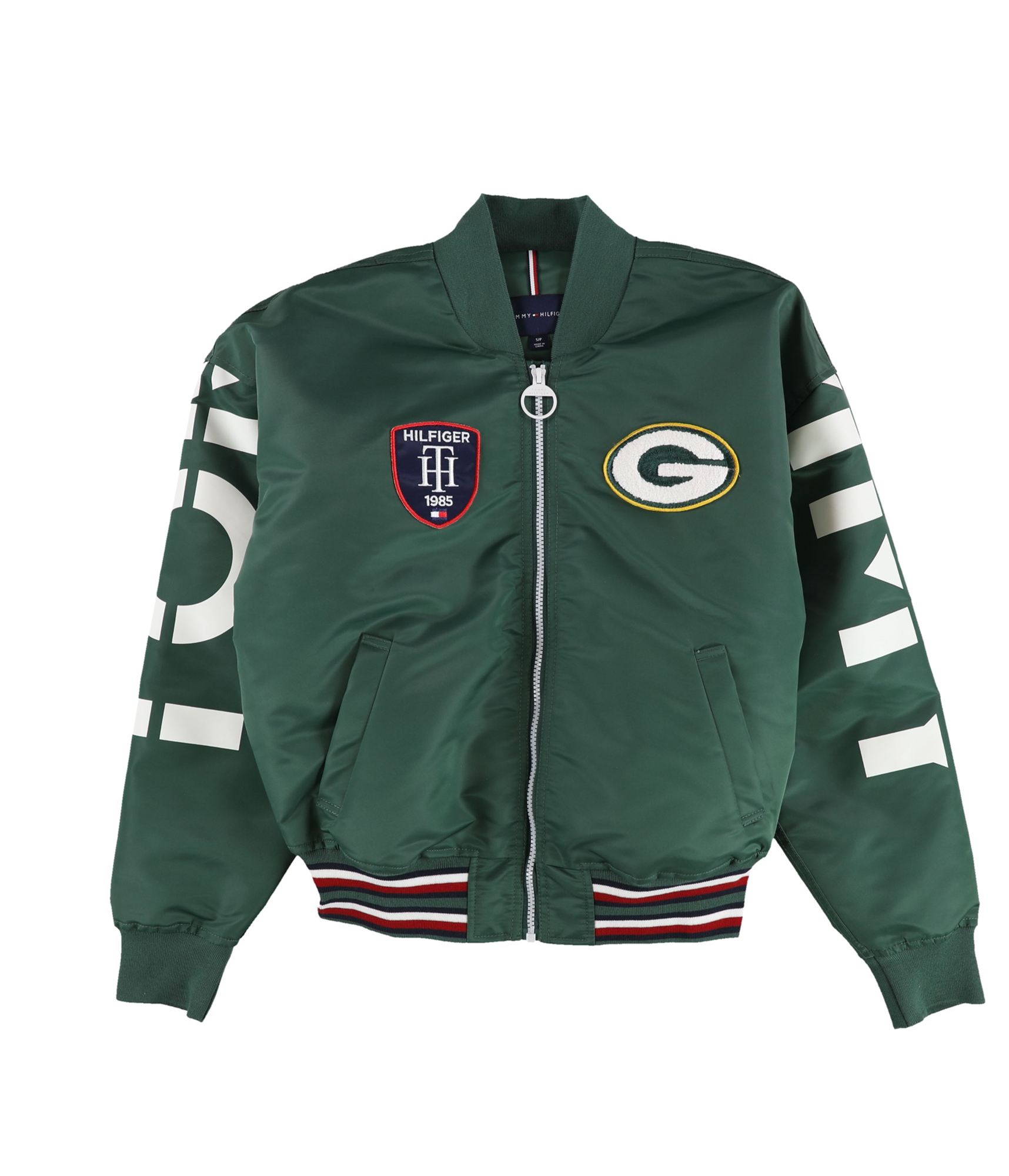 Tommy Hilfiger Womens Green Bay Packers Jacket, Green, Small