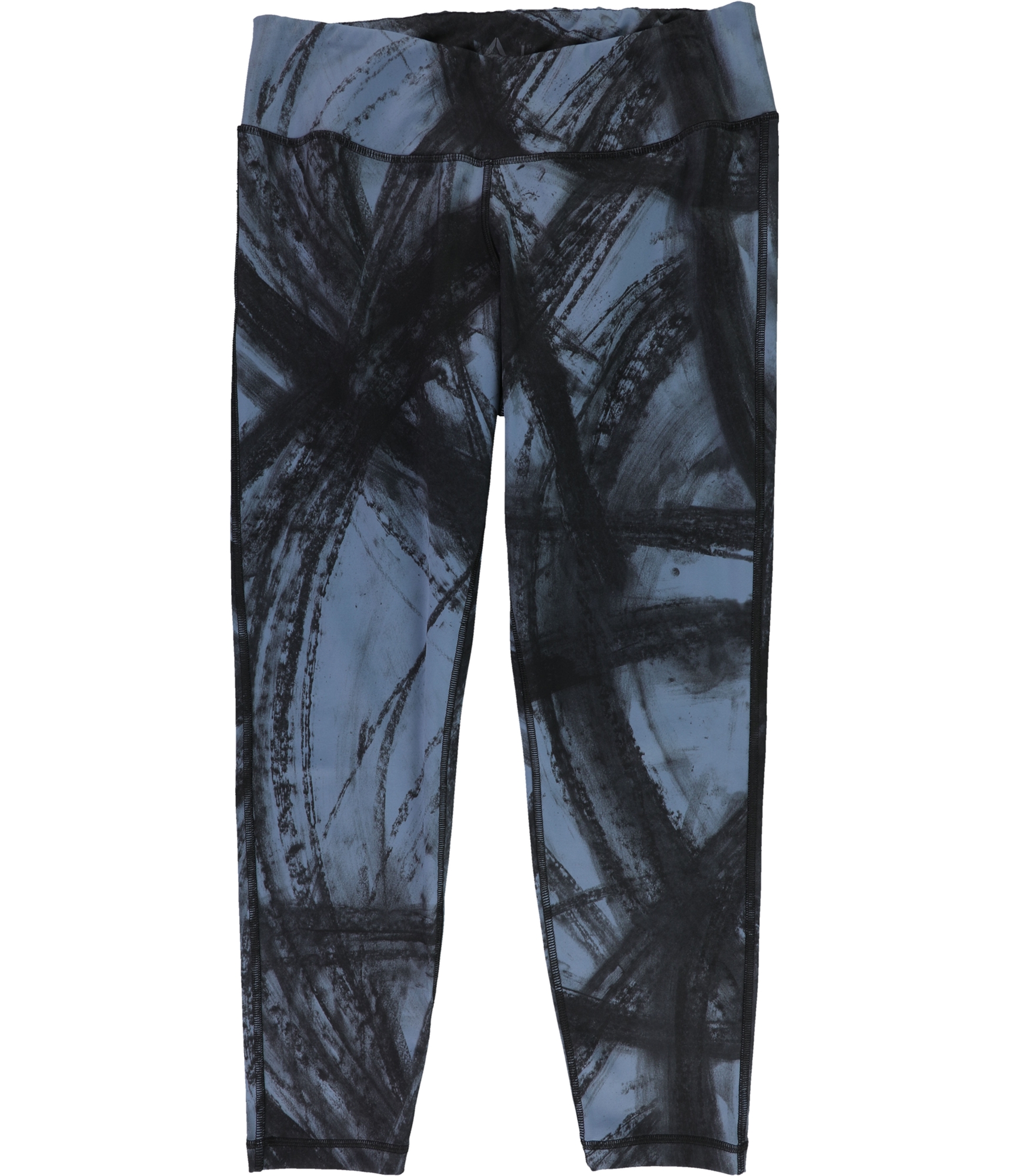 Reebok Womens Lux Bold 7/8 Stretch Compression Athletic Pants, Blue, Large