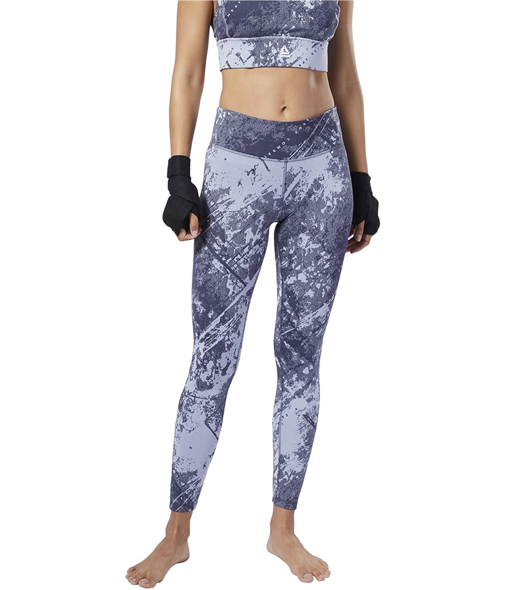 Женские спортивные брюки Reebok Combat из жаккарда Lux Bold с эффектом сжатия