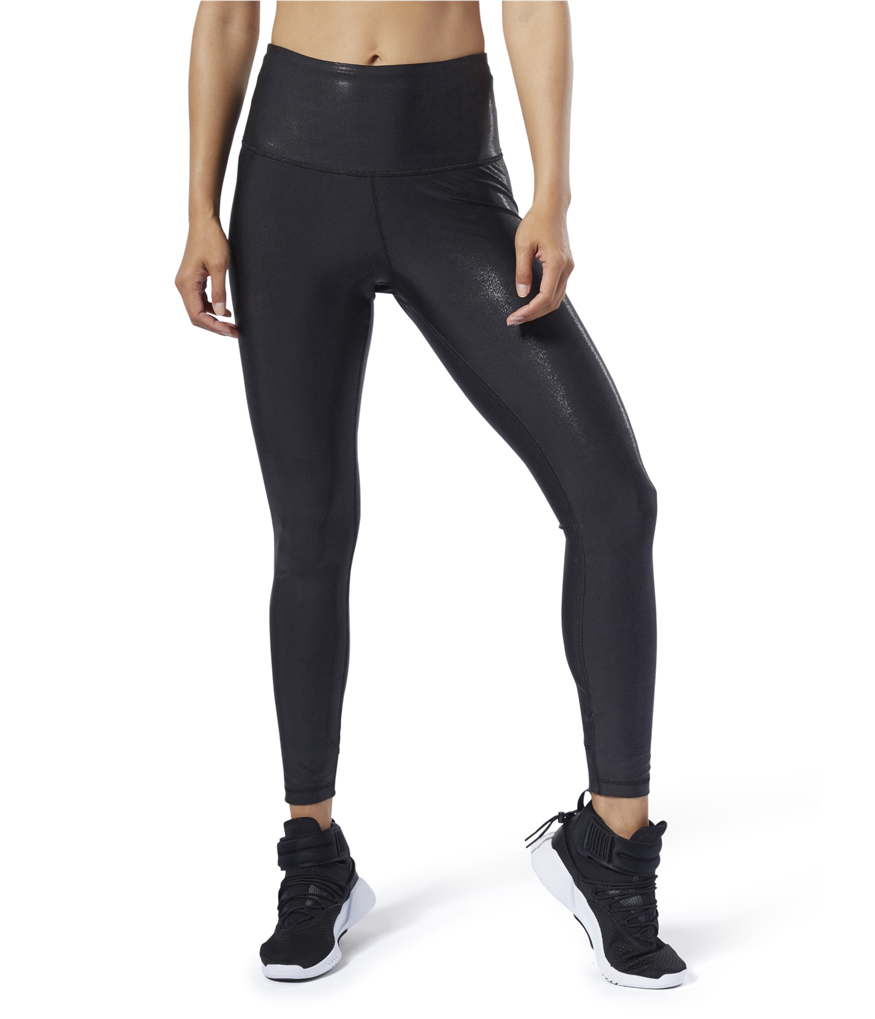Роскошные женские брюки для йоги Reebok с металлическим отливом