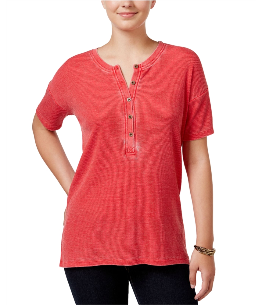 G.H. Bass & Co. Женская рубашка Henley, окрашенная в выгоревший цвет
