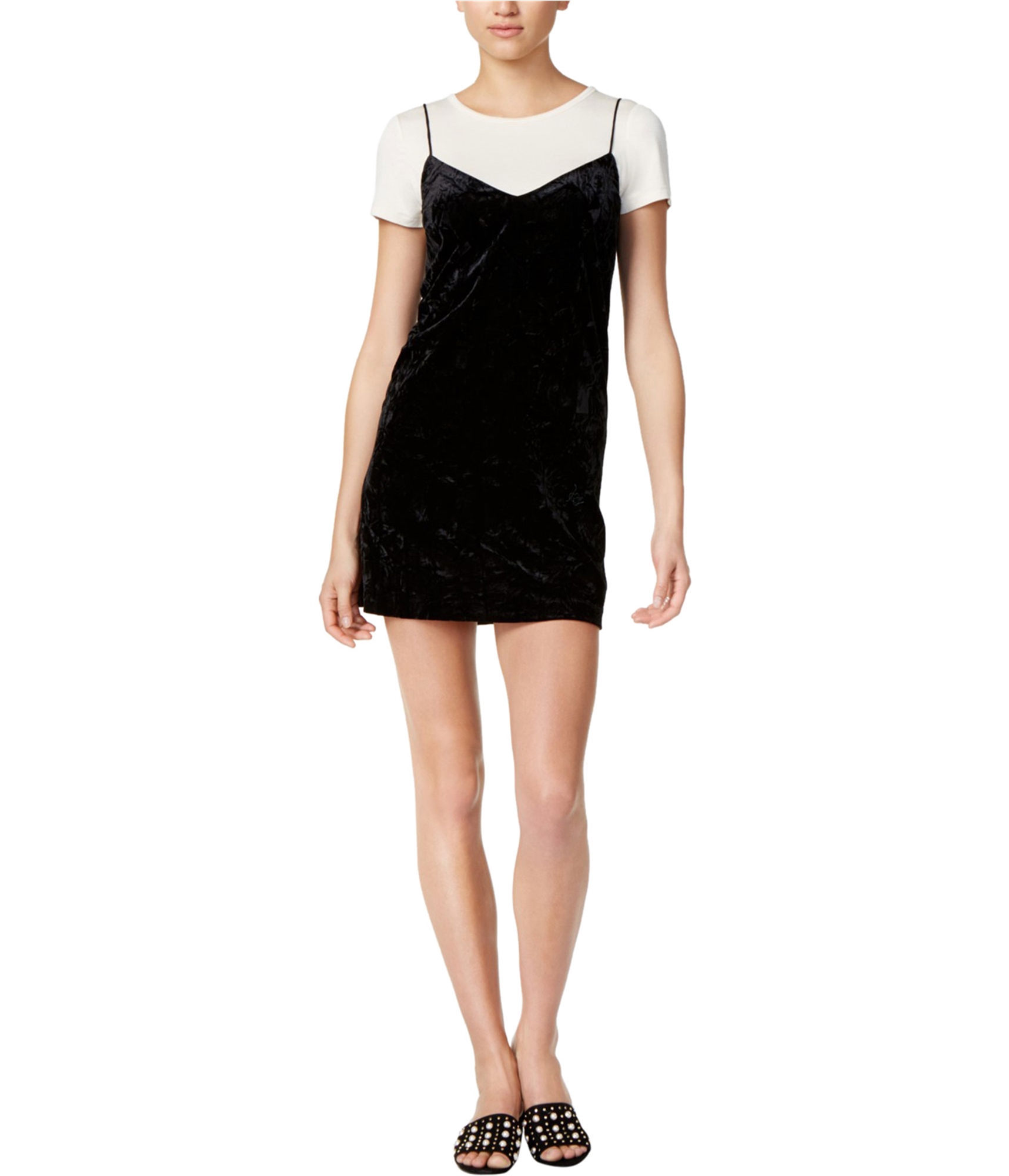 Kensie Womens Velvet A-Line Slip Dress