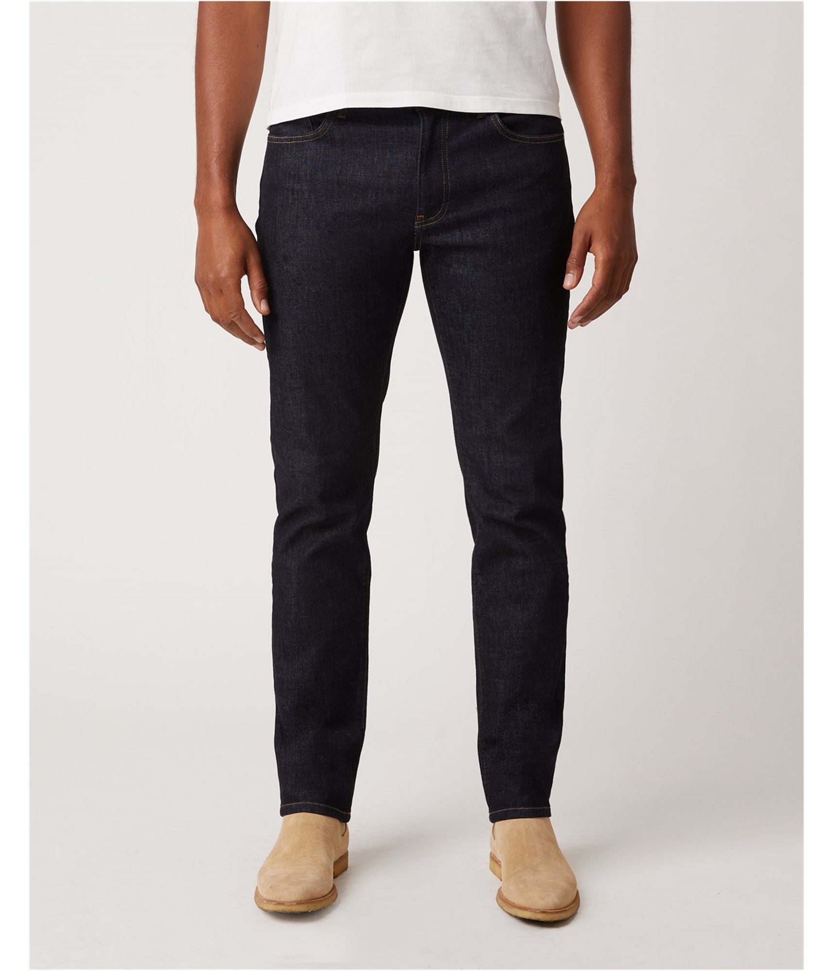 DSTLD Mens Mid-Rise Tapered Slim Fit Skinny Fit Jeans, Blue, 28W x 32L