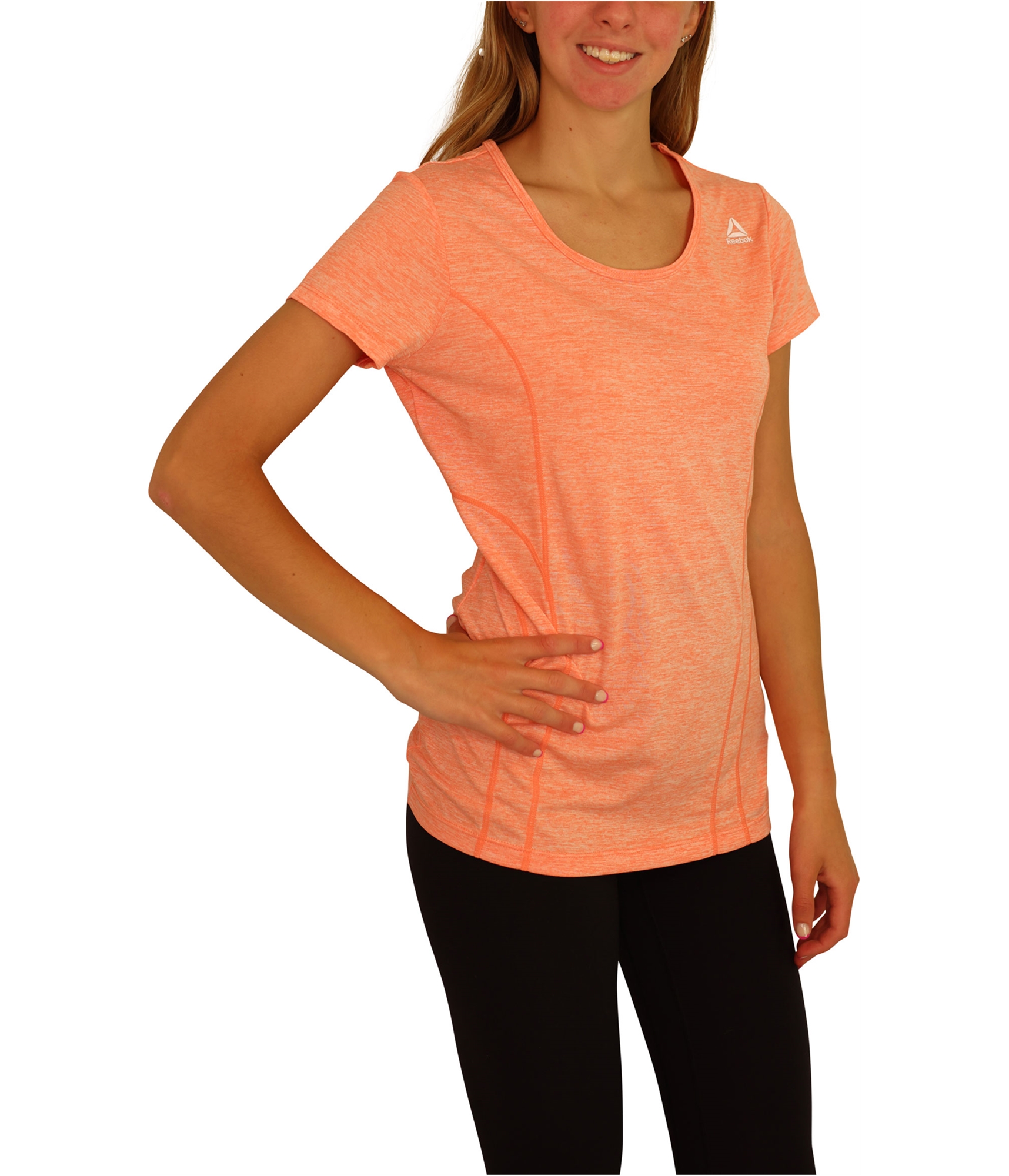 Reebok Womens Poly Marled Basic T-Shirt