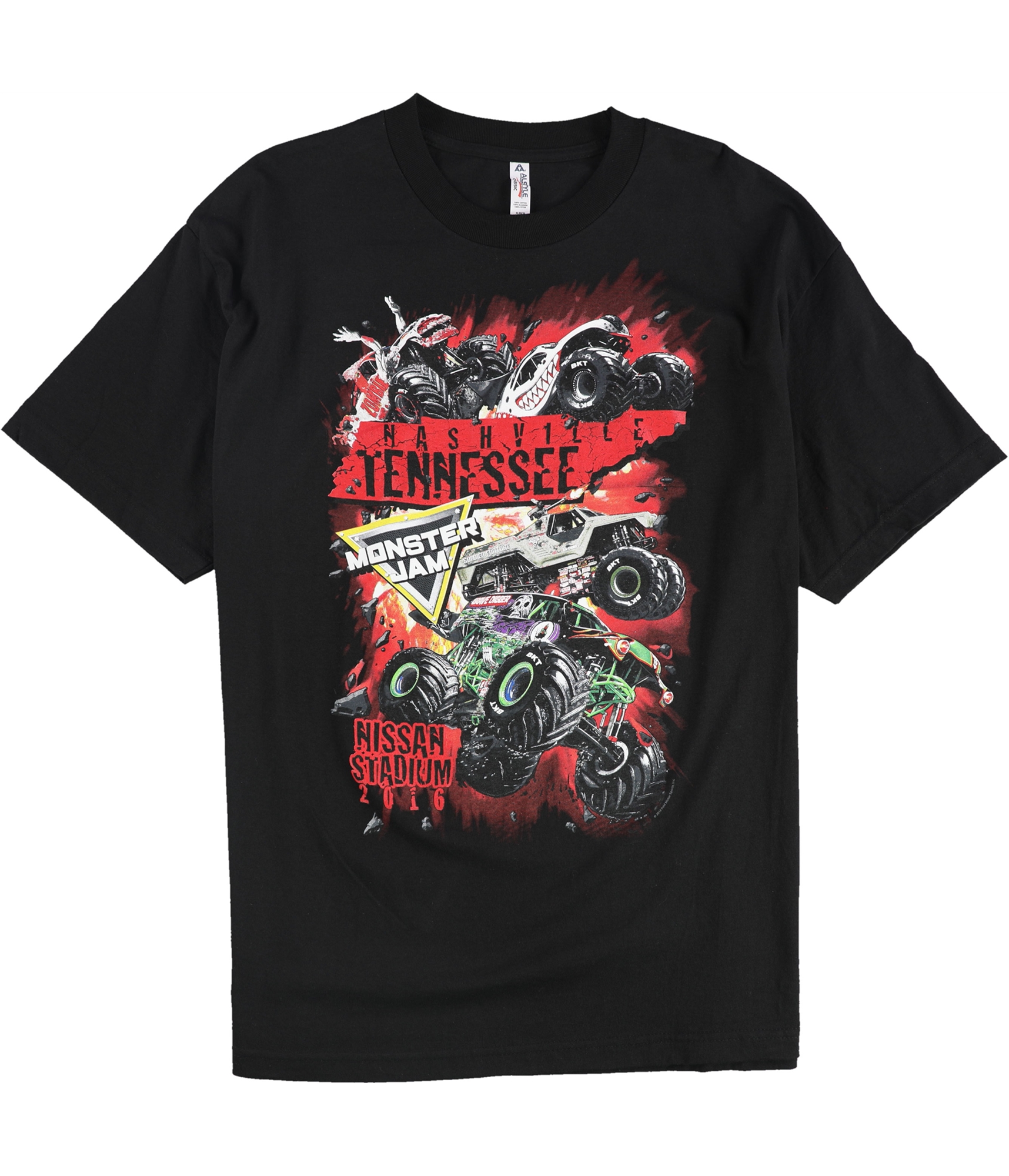 Alstyle Mens Monster Jam Nashville Graphic T-Shirt, Black, X-Large