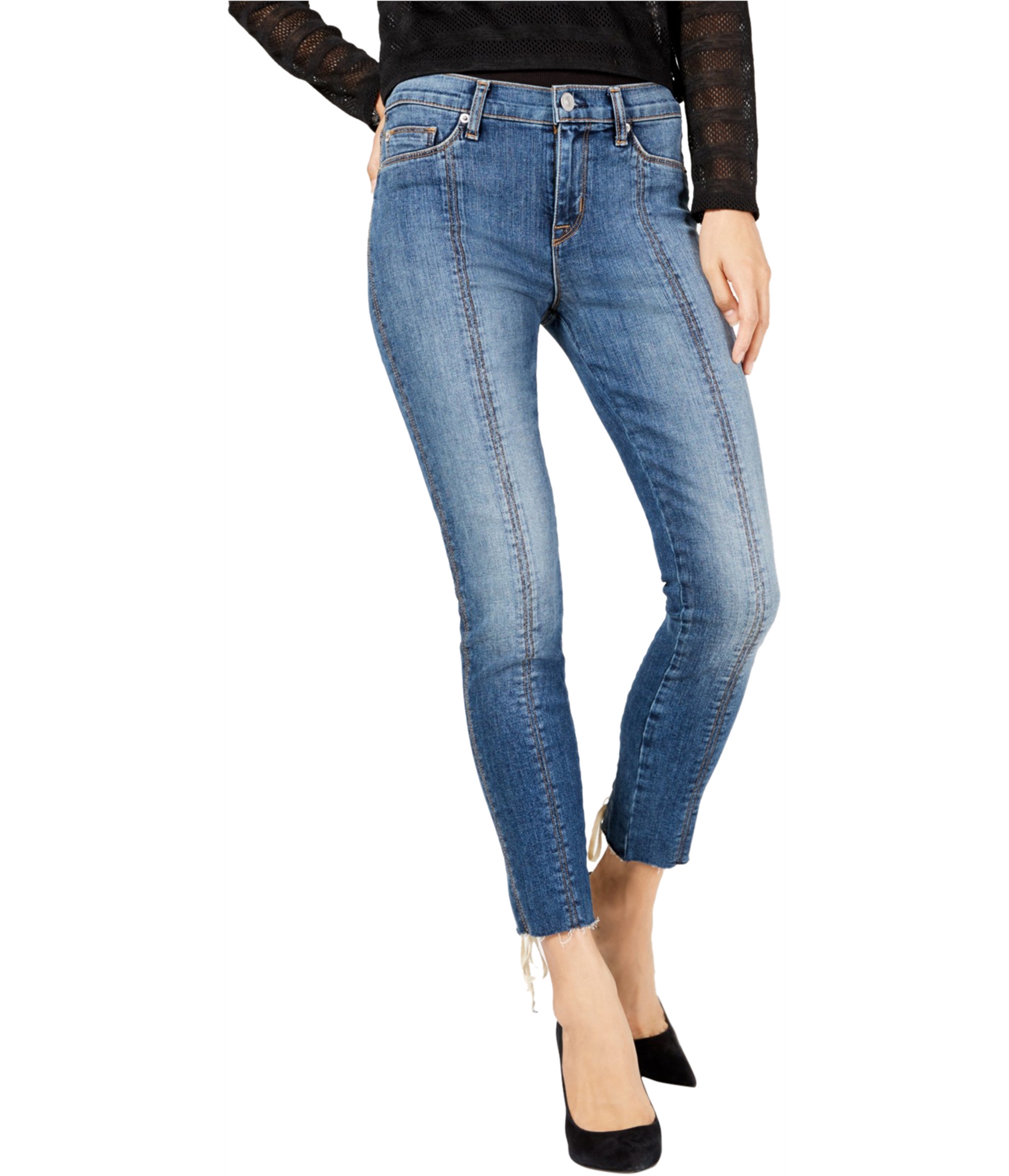 Женские укороченные джинсы-скинни на шнуровке Hudson Womens